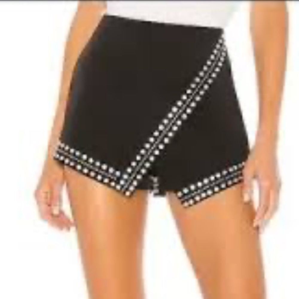 NBD X NAVEN Black Silver Rivet Trim Short Skort Skirt XS